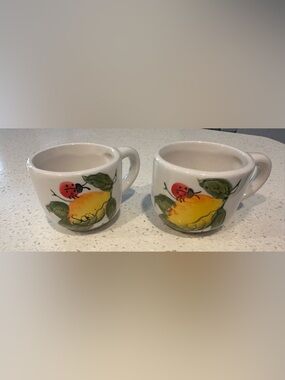 Dipinto A Mano Hand-Painted Ceramic espresso cups (Set of 2) - NWT